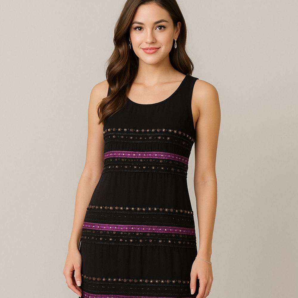 Plenty by Tracy Reese Embellished Crepe Shift Dress